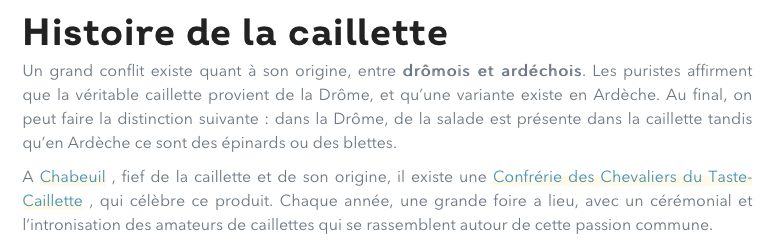 Histoire de la caillette